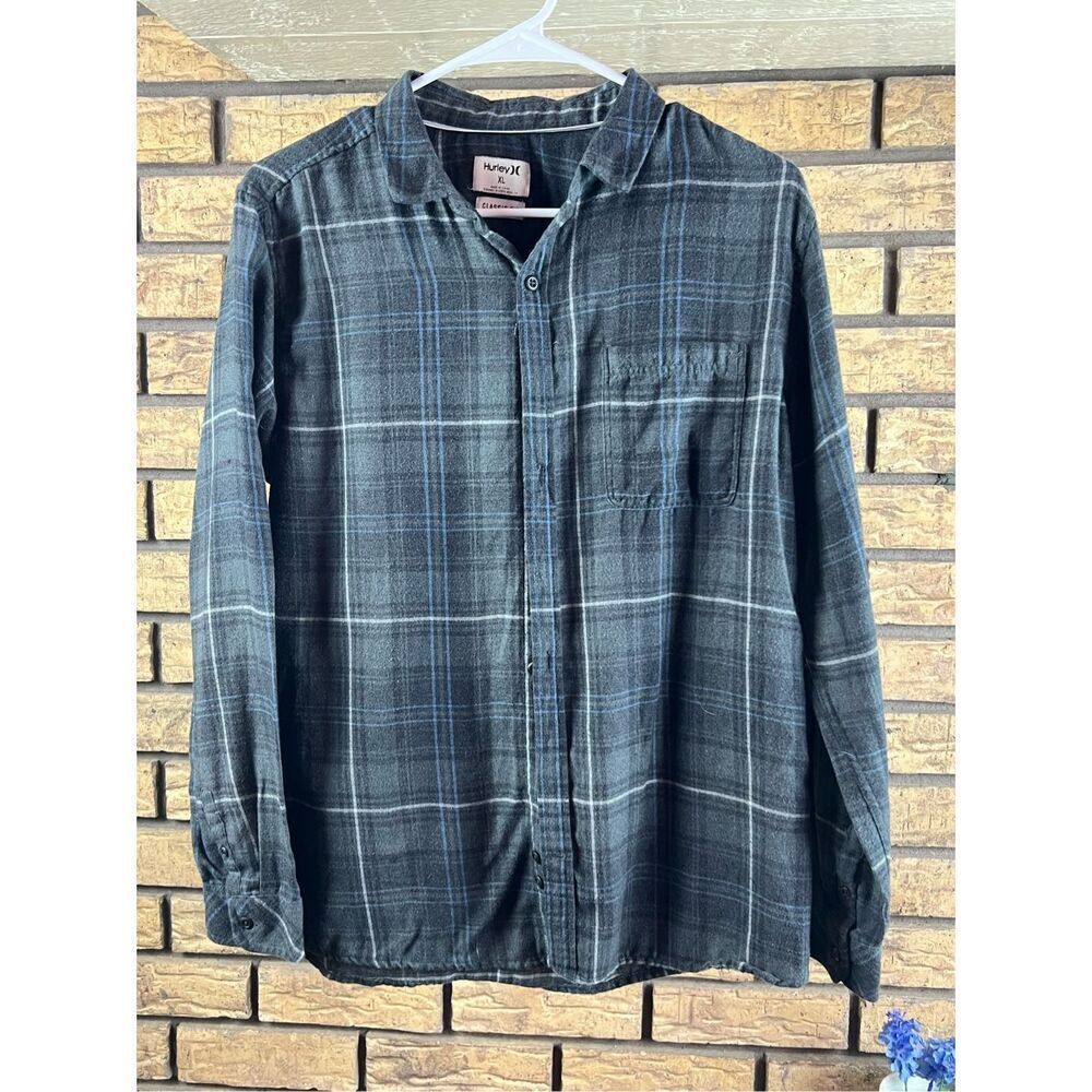 Hurley Men's Plaid Vedder Washed Flannel Long Shirt